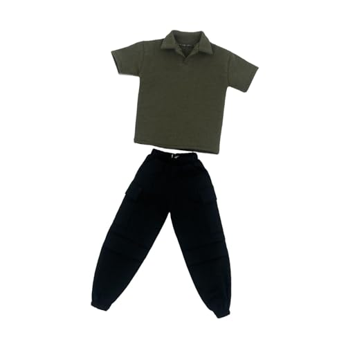 Harilla 2X Kurzarm-T-Shirt und Hose im Maßstab 1:6, handgefertigte Puppenkleidung für 12-Zoll-Figuren-Anziehzubehör, GrÜn Harilla 2X Kurzarm-T-Shirt und Hose im Maßstab 1:6, handgefertigte Puppenkleidung für 12-Zoll-Figuren-Anziehzubehör, GrÜn von Harilla