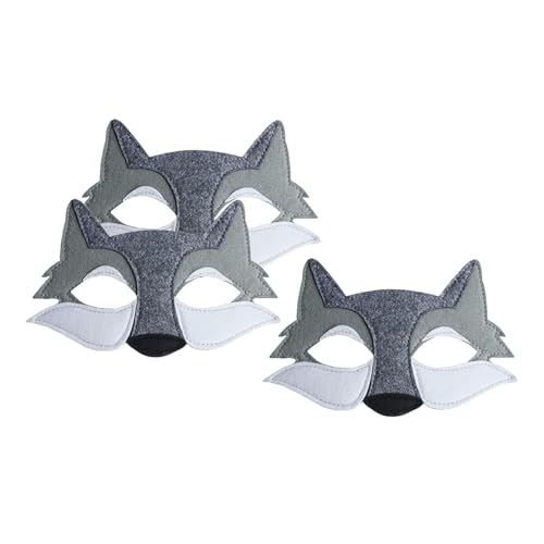 Harilla 3 Stück Wolf-Maske, Tiermaske, Gesichtsbedeckung, Halloween-Kostüm, Maskerade-Maske für Club, Ostern, Kostümdekoration, Geburtstag von Harilla
