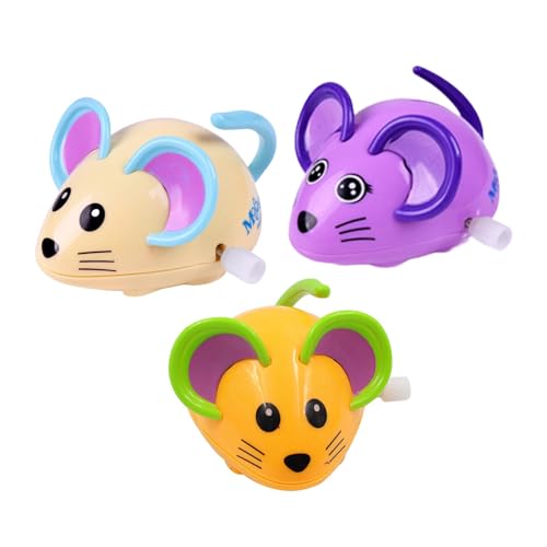 Harilla 3-teiliges Uhrwerk-Mäusespielzeug, gehendes springendes Rattenspielzeug, realistisch für Kinder, lustiges interaktives Katzenspielzeug, von Harilla
