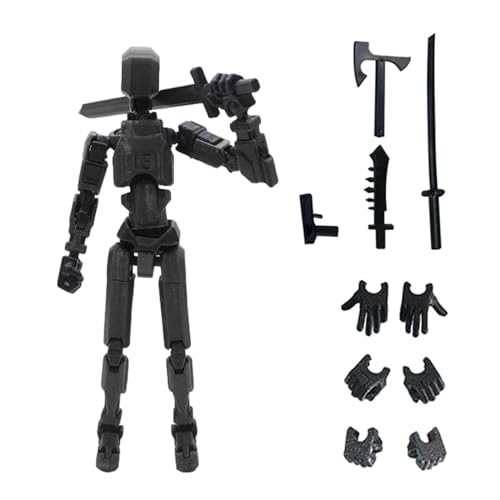 Harilla 3D-gedruckte Actionfigur mit Mehreren Gelenken, bewegliche Actionfigur, Roboter-Actionfigur, Gelenkkörper für Cosplay-Ausstellungskunstwerke, SCHWARZ von Harilla