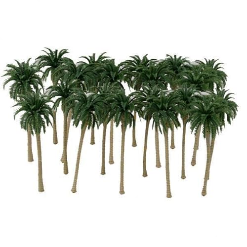 Harilla 3er Packung Tropische Palmen Dekoration - Miniatur Modell 1/120 Maßstab 8cm, Grün, 3 STK von Harilla