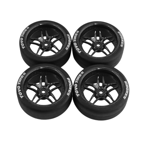 Harilla 4 Stück RC Auto Gummi Reifen, Gummi-Driftreifen, 12 mm Nabe Ersatzteile Verschleißfest Langlebig für XV01 1:10 RC Elektrische Touren Auto Ersetzt Reparatur zubehör, Schwarz Harilla 4 Stück RC Auto Gummi Reifen, Gummi-Driftreifen, 12 mm Nabe Ersatzteile Verschleißfest Langlebig für XV01 1:10 RC Elektrische Touren Auto Ersetzt Reparatur zubehör, Schwarz von Harilla