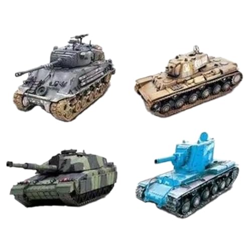 Harilla 4 Stücke DIY Tank 4d Miniatur Tank Models Geburtstagsgeschenk Bildungsspielzeugschreibtisch Dekor Kollektible gepanzertes Fahrzeug 4D Rätsel Rätsel von Harilla