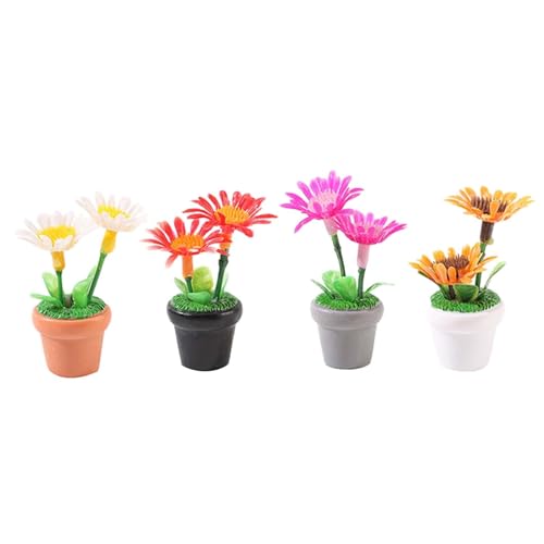 Harilla 4X Mini-Topfpflanze, Miniatur-Puppenhaus-Blumen, Maßstab 1:12, künstliche Blumen, Puppenhaus-Zubehör, Blumenmodell für Hochzeit Harilla 4X Mini-Topfpflanze, Miniatur-Puppenhaus-Blumen, Maßstab 1:12, künstliche Blumen, Puppenhaus-Zubehör, Blumenmodell für Hochzeit von Harilla