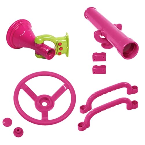 Harilla 4X Spielplatz-Zubehör, Piratenschiff-Rad für Kinder, rosa Teile, Trompeten-Schaukel-Aufsätze für den Garten, Schaukel von Harilla