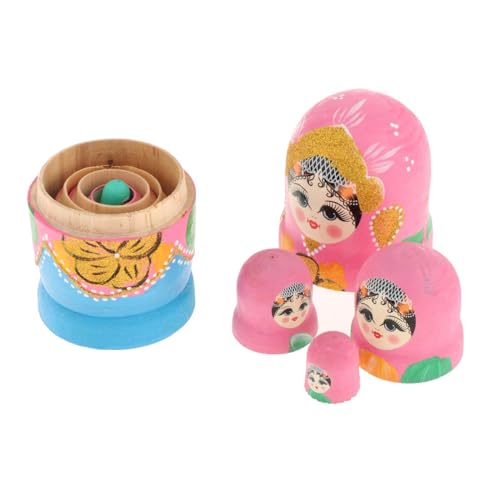 Harilla 5 Stück russische -Puppen, Heimdekoration für Kinder, Kleinkinder, Jungen, Mädchen, Kinder, Muttertagsgeschenk, ROSA von Harilla