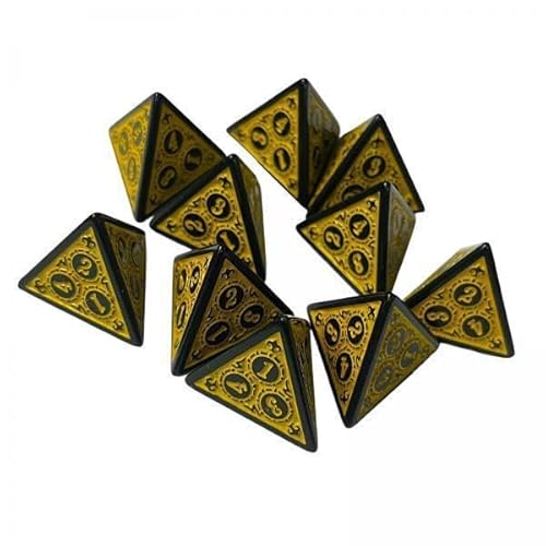 Harilla 5X 10 Teiliges Polyedrisches Würfelset 4 Seitige Spielwürfel Unterhaltungsspielzeug Acryl D4 Würfel von Harilla