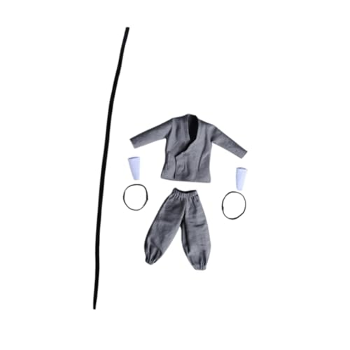 Harilla 5X Top Coat mit Hosen 1/12 Handgefertigte Puppenkleidung Realistische Shao Lin Kostüm Outfit für 6 "Puppenmodell Männliche Figuren ACCS, grau Harilla 5X Top Coat mit Hosen 1/12 Handgefertigte Puppenkleidung Realistische Shao Lin Kostüm Outfit für 6 "Puppenmodell Männliche Figuren ACCS, grau von Harilla