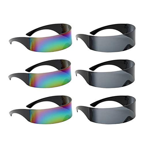 Harilla 6-teiliges Set Futuristische Sonnenbrillen mit schmalen Gläsern für Partys und Events von Harilla