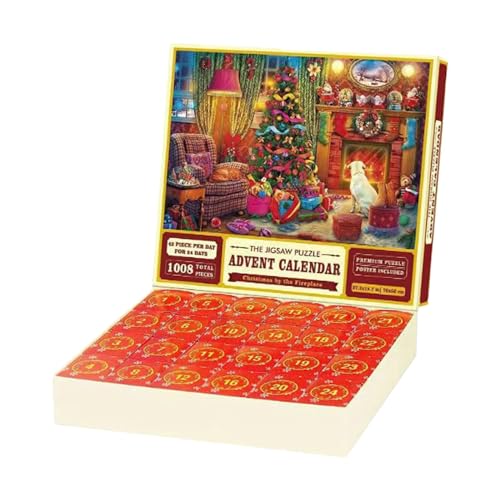 Harilla Adventskalender 2023 Puzzle, Weihnachten Familienurlaub Puzzle 1008 Teile Puzzle, 24 Boxen Puzzles Home Decor, Stil c von Harilla