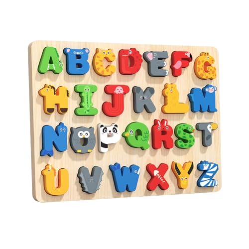 Harilla Alphabet-Tierpuzzle, Alphabet-Lernspielzeug, pädagogisch, Sortierblockbrett, ABC-Buchstaben-Tierpuzzles für Zuhause, Auto, von Harilla
