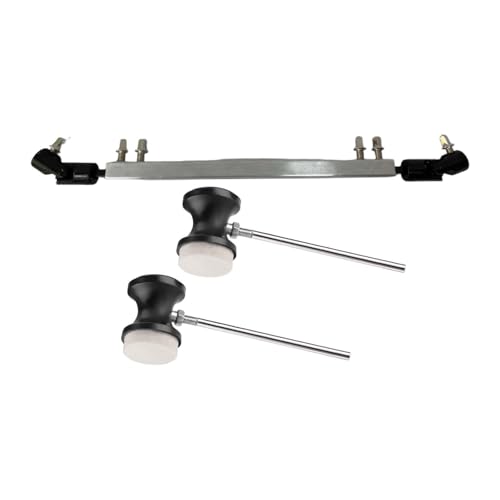 Harilla Antriebswelle für Doppelbassdrum-Pedal, Verbindungsstange, zu installieren, leichtes Zubehör, praktische Antriebswellen-Verbindungsstange, Silber Schwarzer Schaft von Harilla