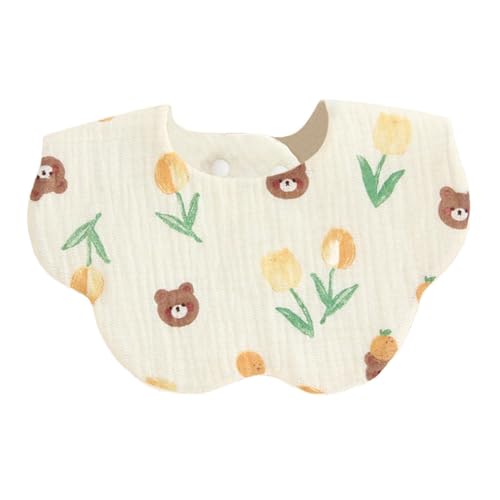 Harilla Baby-Lätzchen, Sabber-Handtuch, bequemer Druckknopfverschluss, saugfähiges, rotierendes Lätzchen, Sabber-Lätzchen, für Neugeborene, Babys, Jungen, und Bär von Harilla