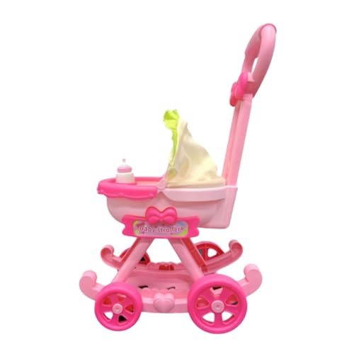 Harilla Babypuppen-Kinderwagen, Valentinstagsgeschenke für Kinder, vorgetäuschte Puppenhausdekorationen, Simulations-Kinderwagenspielzeug von Harilla