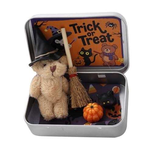 Harilla Bär in Einer Schachtel mit Hut, Kuscheltier, Partygeschenk, hübscher Mini-Hexenbesen, Mini-Plüschbär, Halloween-, Khaki Harilla Bär in Einer Schachtel mit Hut, Kuscheltier, Partygeschenk, hübscher Mini-Hexenbesen, Mini-Plüschbär, Halloween-, Khaki von Harilla