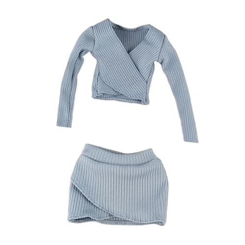 Harilla Basic Crop Top im Maßstab 1:6, Kurzer Rock, klassisch, Cosplay, langärmliges, tailliertes Top, für 12'' weibliche Actionfigur, Blau Harilla Basic Crop Top im Maßstab 1:6, Kurzer Rock, klassisch, Cosplay, langärmliges, tailliertes Top, für 12'' weibliche Actionfigur, Blau von Harilla きん