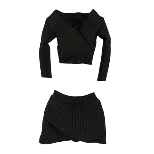 Harilla Basic Crop Top im Maßstab 1:6, Kurzer Rock, klassisch, Cosplay, langärmliges, tailliertes Top, für 12'' weibliche Actionfigur, Schwarz Harilla Basic Crop Top im Maßstab 1:6, Kurzer Rock, klassisch, Cosplay, langärmliges, tailliertes Top, für 12'' weibliche Actionfigur, Schwarz von Harilla きん