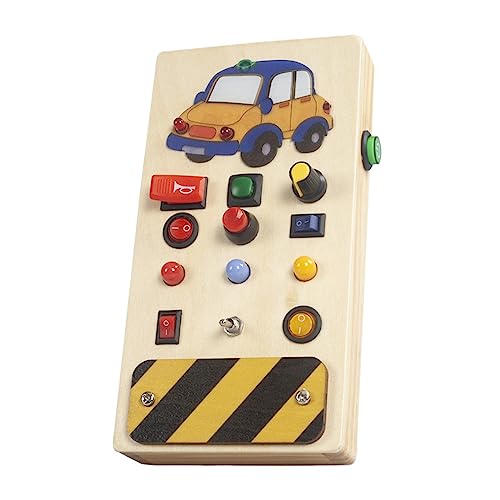 Harilla Beschäftigtes Brettspielzeug mit Lichtschalter, hölzernem Bedienfeld, kognitives Spiel, frühes Lernspielzeug, grundlegende motorische Fähigkeiten für, Wagen Harilla Beschäftigtes Brettspielzeug mit Lichtschalter, hölzernem Bedienfeld, kognitives Spiel, frühes Lernspielzeug, grundlegende motorische Fähigkeiten für, Wagen von Harilla