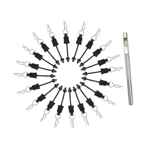 Harilla Body Shell Clip Pin Set 4x/20x Einfach zu ersetzen RC -Autozubehör R -Shape Shell Clips für 1/16 1/12 1/10 1/8 RC Cars Racer, 20 Stück von Harilla
