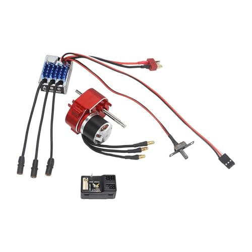 Harilla Bürstenloser Motor, Getriebe, ESC-Set, RC-Zubehör, einfache Installationskomponenten, 23222600-kV-Motor, 2-Kanal-Empfänger für MN82 MN78, Rot von Harilla きん