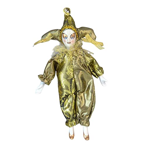 Harilla Bunte Harlekin-Puppe, Winkelmodell, Porzellan Triangel Puppe für Schreibtischdekoration - Einzigartiges Geschenk für den Desktop, Gelb Harilla Bunte Harlekin-Puppe, Winkelmodell, Porzellan Triangel Puppe für Schreibtischdekoration - Einzigartiges Geschenk für den Desktop, Gelb von Harilla