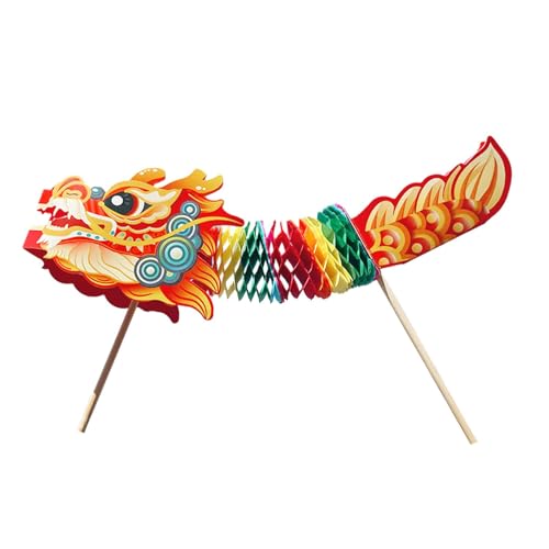 Harilla Chinesischer Tanzdrache DIY handgemachtes Material Interaktives Spielzeug Familienveranstaltungen Interessante 3D-Drachenpapierpuppen Lernspielzeug von Harilla