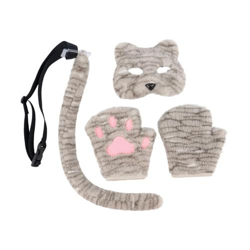 Harilla Cosplay -Kostüm -Set Leichte Maskenhandschuhe Schwanz für Festival -Themenparty, Khaki Harilla Cosplay -Kostüm -Set Leichte Maskenhandschuhe Schwanz für Festival -Themenparty, Khaki von Harilla