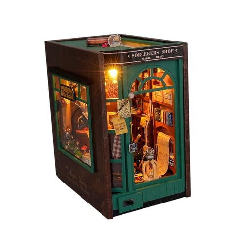 Harilla DIY Miniatur-Buchstützen-Bausätze, Tiny House-Modellbausätze, Raumdekoration, hölzernes Puppenhausspielzeug für Kinder, Mädchen, Jungen, Harilla DIY Miniatur-Buchstützen-Bausätze, Tiny House-Modellbausätze, Raumdekoration, hölzernes Puppenhausspielzeug für Kinder, Mädchen, Jungen, von Harilla