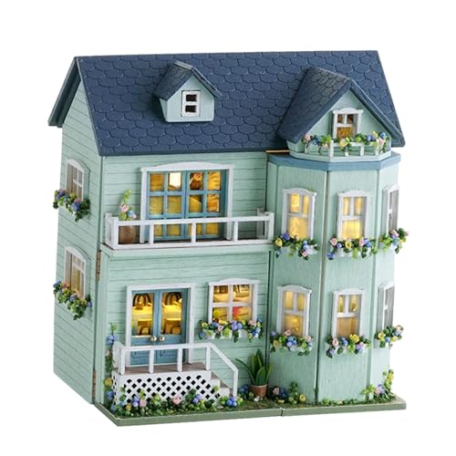 DIY-Puppenhäuser, Miniatur-Bausätze, 3D-Puzzle-Bausätze, Sammlerstücke, Puppenhaus-Miniatur mit Möbelbausätzen für Familie, Freunde von Harilla