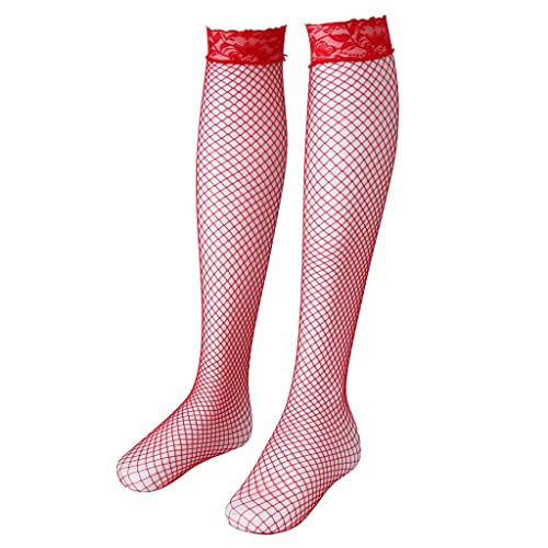 Harilla Damen Strumpfhose Netz Thigh-high Strümpfe Spitzen Lange Socken Elastisches Mesh-Material Angenehm zu Tragen für Damenmode Party Geschenk Länge, rot Harilla Damen Strumpfhose Netz Thigh-high Strümpfe Spitzen Lange Socken Elastisches Mesh-Material Angenehm zu Tragen für Damenmode Party Geschenk Länge, rot von Harilla