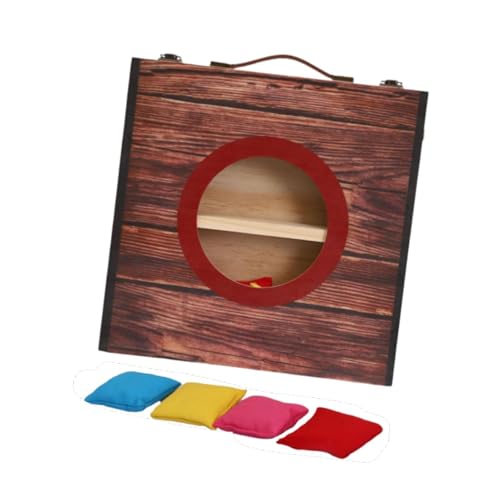 Harilla Desktop Cornhole Board Tabletop Cornhole -Set werfen Sitzbeutel Geschenke tragbar mit 4 Bohnensäcken für Reisen Heimbüro, Rot von Harilla