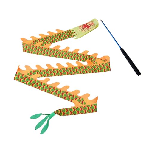 Harilla Drachenband, Drachen-Poi-Dekoration, Mehrfarbig, Gymnastik-Luftschlange, Tanzband-Luftschlange für Performance, Festival, Kinder und Erwachsene, Schuppiger Drache von Harilla