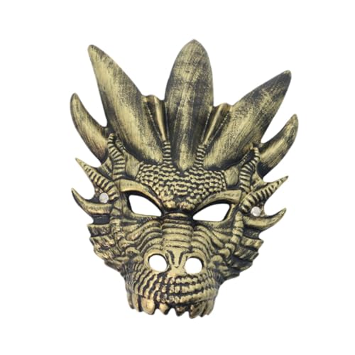 Harilla Dragon Cosplay Kostümzubehör gruselige Tiermaske zum Geburtstag Halloween, Gold Harilla Dragon Cosplay Kostümzubehör gruselige Tiermaske zum Geburtstag Halloween, Gold von Harilla