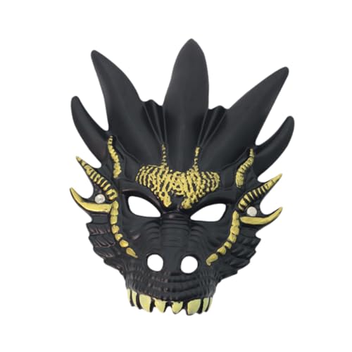 Harilla Dragon Cosplay Kostümzubehör gruselige Tiermaske zum Geburtstag Halloween, Schwarz Harilla Dragon Cosplay Kostümzubehör gruselige Tiermaske zum Geburtstag Halloween, Schwarz von Harilla