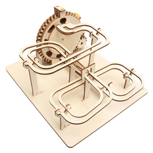 Harilla Elektrisches 3D-Holzpuzzle, Kugelbahn, Modellbausätze, Selbstmontage-Spielzeug, DIY-Achterbahn-Puzzle für Urlaubsdekoration von Harilla