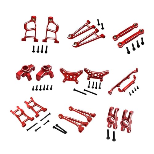 Harilla Ersatzteile für ferngesteuerte Autos, Upgrade-Kit aus Metall für RC-Autos, tragbares Zubehör aus Aluminium für 1:14, Rot Harilla Ersatzteile für ferngesteuerte Autos, Upgrade-Kit aus Metall für RC-Autos, tragbares Zubehör aus Aluminium für 1:14, Rot von Harilla きん