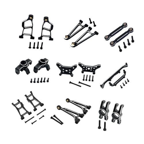 Harilla Ersatzteile für ferngesteuerte Autos, Upgrade-Kit aus Metall für RC-Autos, tragbares Zubehör aus Aluminium für 1:14, Schwarz Harilla Ersatzteile für ferngesteuerte Autos, Upgrade-Kit aus Metall für RC-Autos, tragbares Zubehör aus Aluminium für 1:14, Schwarz von Harilla きん