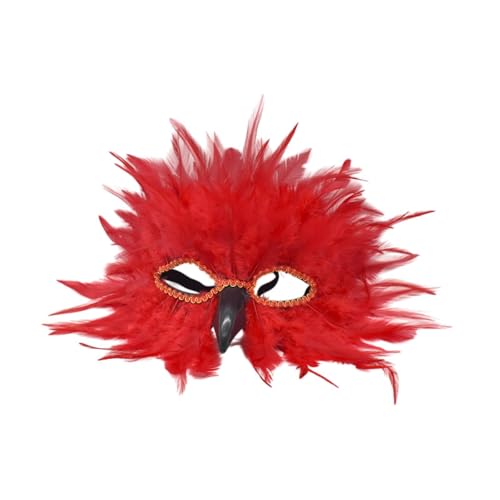 Harilla Federmaske Requisiten Kostümmaske für Bühne Performance -Kostüm -Kleid -Prom Frauen Männer Männer, Rot Harilla Federmaske Requisiten Kostümmaske für Bühne Performance -Kostüm -Kleid -Prom Frauen Männer Männer, Rot von Harilla