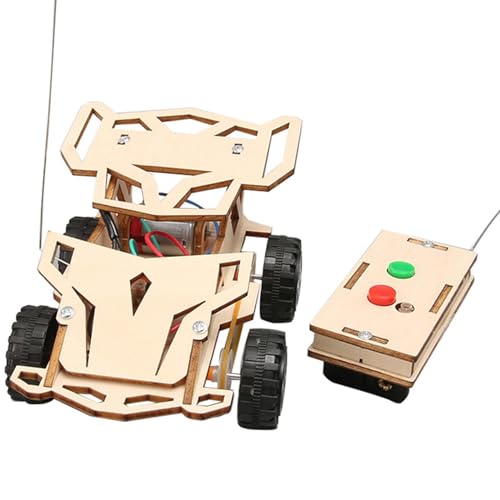Harilla Ferngesteuertes Autospielzeug aus Holz, wissenschaftliche Experimentierkits, RC-Auto aus Holz, 3D-Puzzle, Kunsthandwerk, physikalisches Experiment für von Harilla