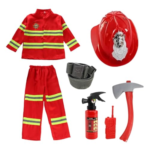Harilla Feuerwehrmann Kostüm für Kinder, Feuerwehrmann Anziehkleidung für Feiertagsfest von Harilla きん