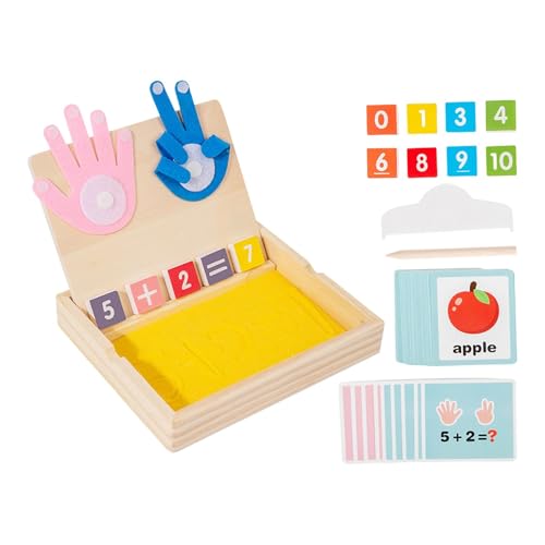 Harilla Fingerzahlen-Zählspielzeug, pädagogisches Mathematik-Manipulativ, Sandmalerei, Farberkennung, Finger-Mathematikspiel für 3-, 4- und 5-Jährige von Harilla