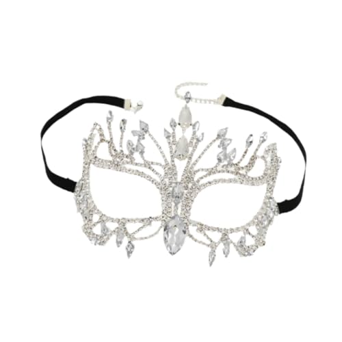 Harilla Funkelnde geometrische Strassmaske für Frauen Lady Lady Food Dress Creative Eye Maske Halbgesicht Cover für Brautfeiertage Cosplay von Harilla