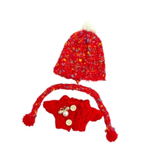 Harilla Gefüllter Puppenpullover, Puppenkleidung für Kinder, DIY-Foto-Requisiten, pädagogische Mode. Machen Sie Ihre eigenen Puppen für 15-cm-Puppen, Bunter Roter Schal von Harilla