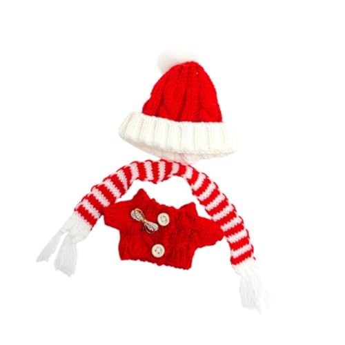 Harilla Gefüllter Puppenpullover, Puppenkleidung für Kinder, DIY-Foto-Requisiten, pädagogische Mode. Machen Sie Ihre eigenen Puppen für 15-cm-Puppen, Rot-weißer Schal von Harilla