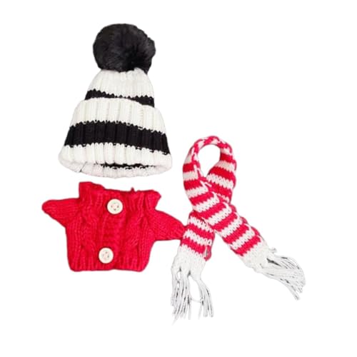 Harilla Girl Doll Kleidung Pullover Puppenkleidung abnehmbar weiche Plüschpuppenzubehör Stilvolle Kostüme Puppe Outifits für 17 cm Puppe, Rot von Harilla