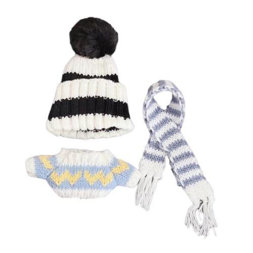 Harilla Girl Doll Kleidung Pullover Puppenkleidung abnehmbar weiche Plüschpuppenzubehör Stilvolle Kostüme Puppe Outifits für 17 cm Puppe, Schwarz von Harilla