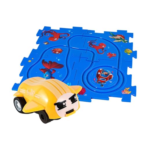 Harilla Gleis-Puzzlebretter, Spielzeug zum Bauen von Eisenbahnwaggons, Lernspielzeug, Puzzles Gleisspielset Straßenpuzzle für Kinder Jungen, 4 Rätsel Ozean von Harilla