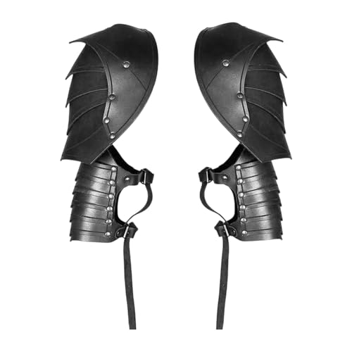 1 Paar Mittelalterliche Steampunk-Schulterpanzer Aus PU-Leder, Verstellbare Passform Für Cosplay und Halloween, Schwarz 1 Paar Mittelalterliche Steampunk-Schulterpanzer Aus PU-Leder, Verstellbare Passform Für Cosplay und Halloween, Schwarz von Harilla
