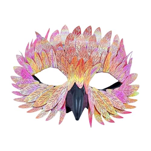 Harilla Halloween Accessoires Halbgesicht Cover für Nachtclub Rollenspiel Party Abschlussball, Rosa Und Gelb von Harilla