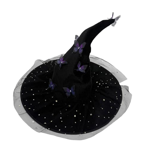 Harilla Halloween Hexenhut Zauberer Verkleidung Hexen Outfit Zubehör für Halloween Party, Violett von Harilla